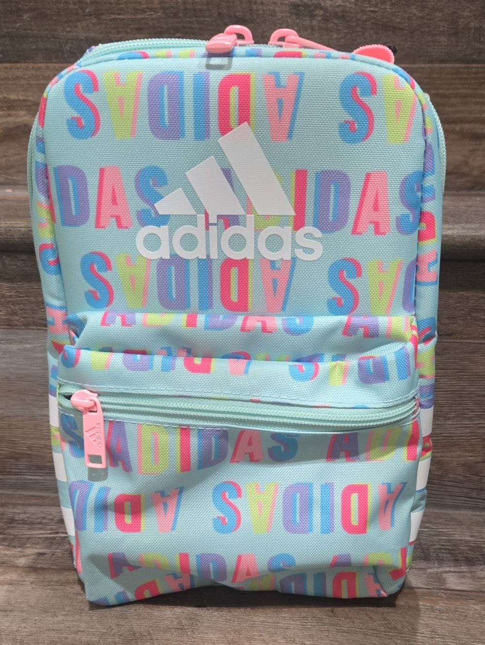 New adidas Pastel Lumch bag with Neon Multicolor Logo - Picture 2 of 4